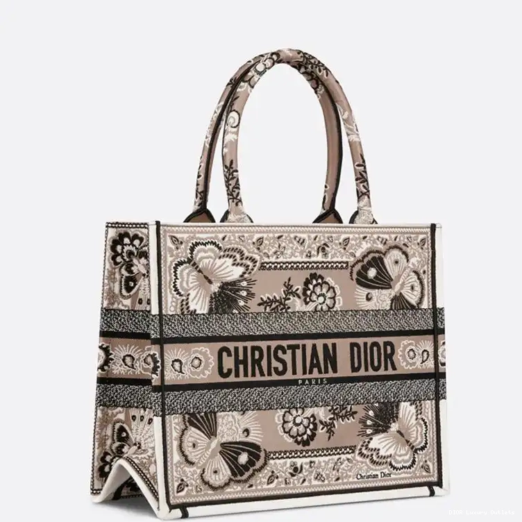 Cheap Tote Dior Book Bandana Canvas Butterfly Beige Motif 0422 Luxury